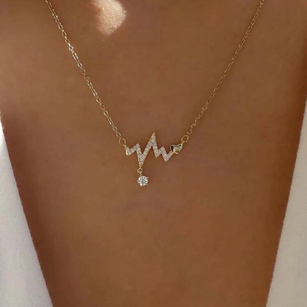 Rhinestone Heartbeat Drop Necklace, A Celebration of Love and Life
